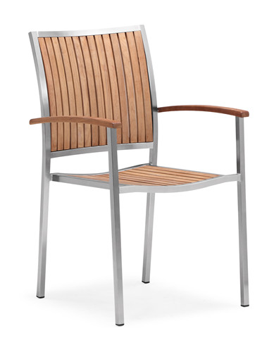 Teak stainless steel patio chair outdoor dining furniture (Y003MF)