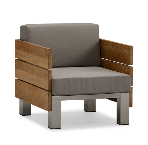 Teak outdoor furniture stainless steel leg sofa (S117MF)