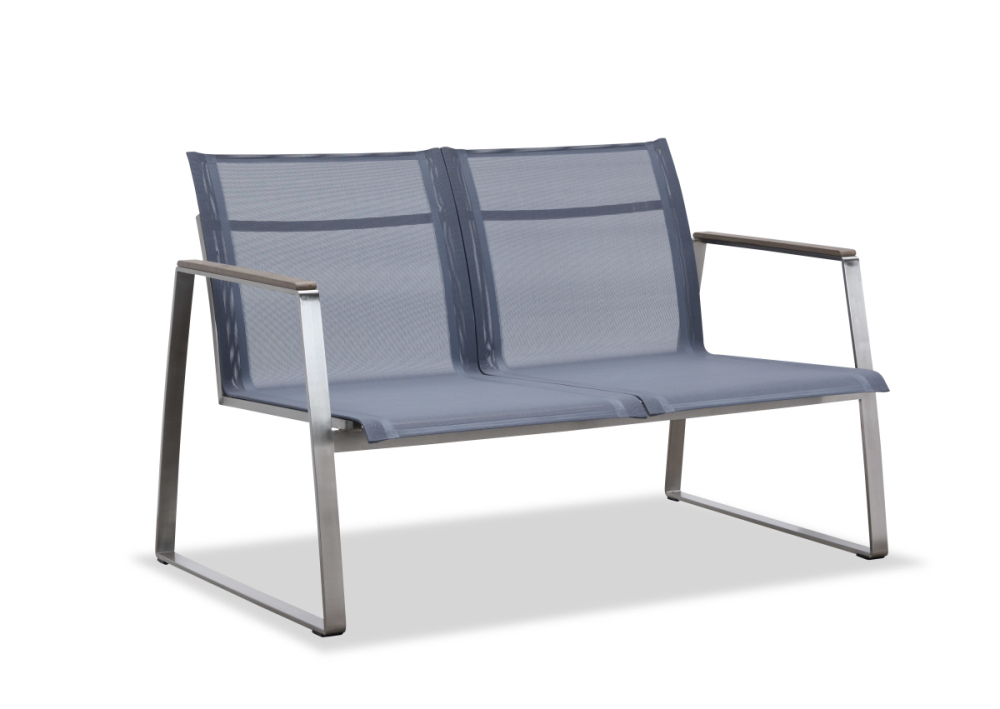 Outdoor sling love seat with metal legs (S303BF2)