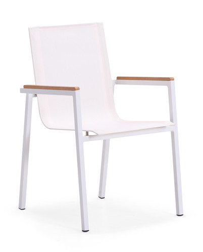 Stackable aluminium dining chair with wood armrest(Y010ABF)
